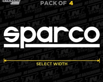 SPARCO Logo Vinyl Decal Sticker – Waterproof – Pack of 4 – Select Size & Color