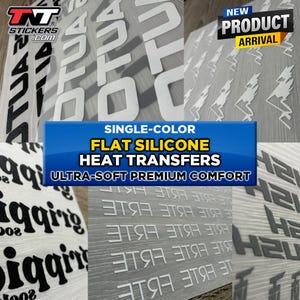 Custom Silicone Heat Transfers | Flat Silicone Applique | 1 color print | Gang sheet 9 x 6.5 in.