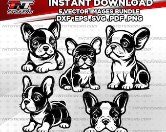 French Bulldog Puppies Vector File Bundle (Digital Download)