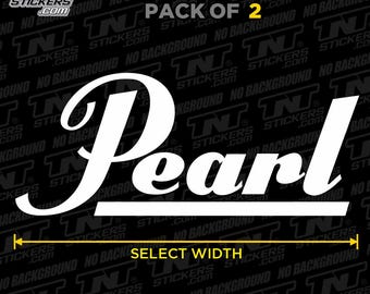 Pearl Drums Logo Vinyl Decal Sticker – Waterproof – Pack of 2 – Select Size & Color