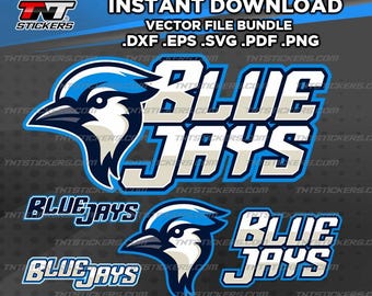 Blue Jays School Team Mascot VECTOR FILE | svg | eps | png | pdf | dxf | Cricut cutter, Screen Print, Silhouette Cameo, Cutting Plotter.