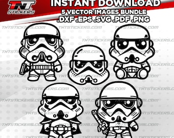 Kawaii Stormtrooper Star Wars Vector File Bundle (Digital Download)