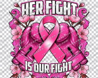 Breast Cancer Awareness PNG | Pink Ribbon, Boxing Gloves (Digital Download)