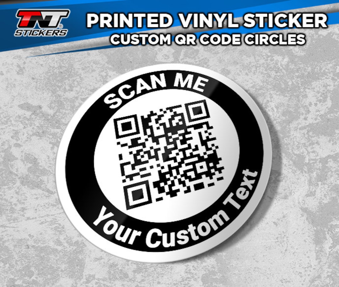 Custom Circle QR Code Vinyl Stickers Custom Circle QR Code Personalized ...