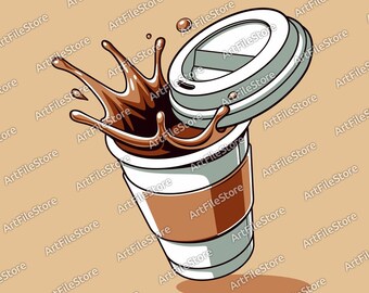 Coffee Disposable Cup VECTOR FILE | svg | eps | png | pdf | dxf | Cricut cutter, Laser, Silhouette Cameo, Cutting Plotter.