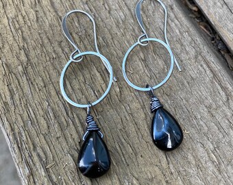 Black Quartz Earrings