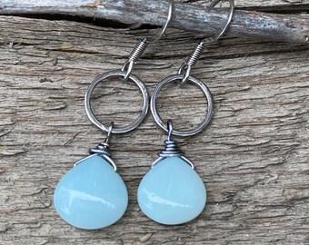 Aquamarine drop earrings