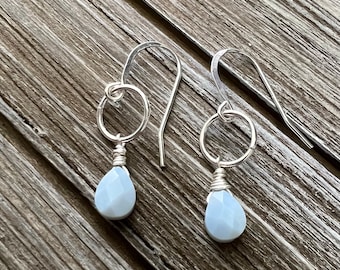 Faceted opal earrings