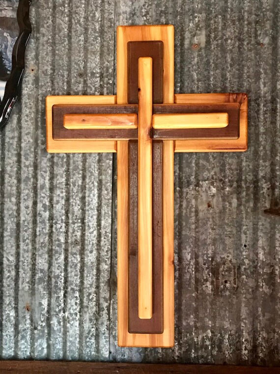 Wooden Cross Wall Three Layer Decor - Wood Crosses Wall Decor Wooden Cross Wall Three Layer Decor - Wood Crosses Wall Decor