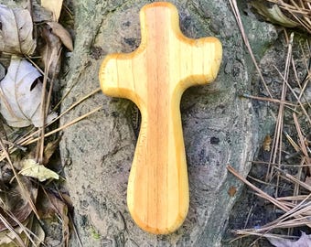 Handheld Cedar Comfort Cross: Ozark Reclaimed Wood