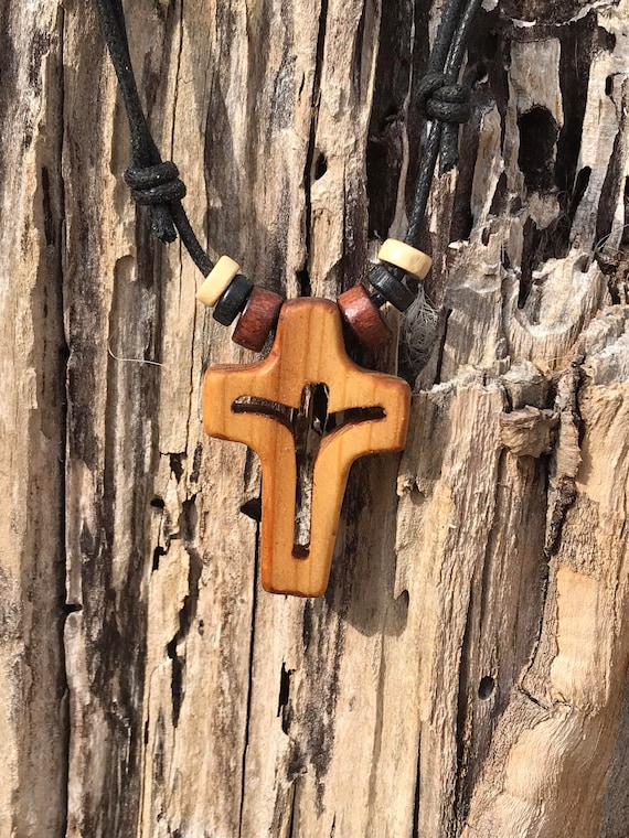 Small Rustic Wooden Cross of Jesus Christ: Christian, Catholic, Hand Made  Carved Wood, Necklace, Jewelry, Cross Pendant, Male Female - Etsy Australia