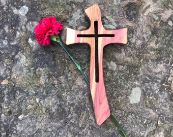 Aromatic Cedar Wooden, Wall, Cross, double cross, Christian, religious, Décor
