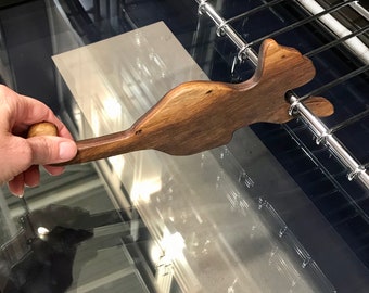 Handcrafted Cat Oven Rack Push/Pull: Wooden Kitchen Tool, Oven Pull