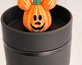 Mouse Pumpkin Straw Topper - Halloween Themed
