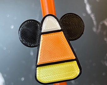 Halloween Candy Corn Inspired Straw Topper