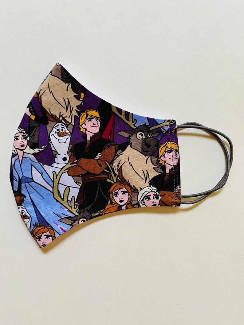 Disneys Frozen Face Mask, Olaf, Elsa, Kristoff, Anna, 2 Layers 100% ...