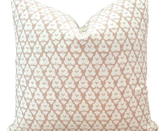 Thibaut Arboreta Pillow Cover// Blush White Arboreta Designer Pillow Cover 20x20 22x22 16 18 20 22 24 26 Euro Lumbar Pink