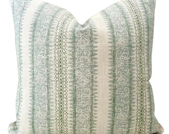 Charlotte Moss Frascati Pillow Cover // Cyprus Stripe Pillow Cover 20x20 22x22 18 20 22 24 26 Euro Lumbar x