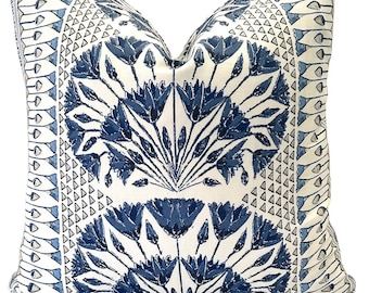 Anna French Cairo Pillow Cover // Anna French Cairo Blue White 20x20 22x22 CustomThrow Pillow 18 22 24 26 Euro Thibaut