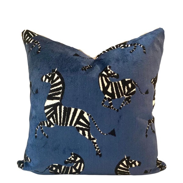Blue Velvet Pillow Etsy