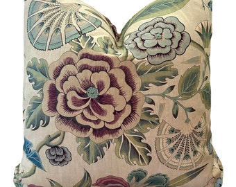 Anna French Cleo Pillow Cover// Anna French Cleo Plum Floral Print Pillow Cover 20x20 22x22 18 20 22 24 26 Euro