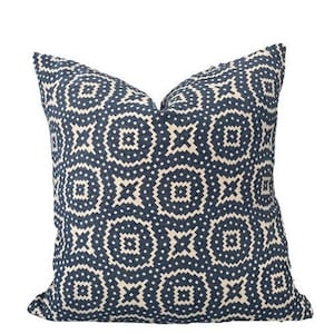 Raoul Textiles Pillow Cover // Java Indigo Blue White Decorative Pillow Cover  20x20 22x22 18 20 22 24 26 Euro