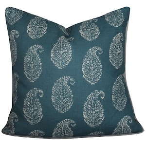 Peter Dunham Pillow Cover // Peter Dunham Kashmir Paisley Blue Pillow Cover 20x20 22x22 18 20 22 24 26 Euro Sham x