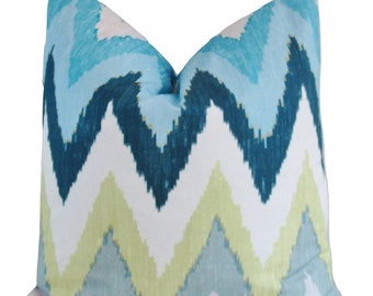 Martyn Bullard Pillow Schumacher Adras Indigo Adras Ikat Cushion | Pillows