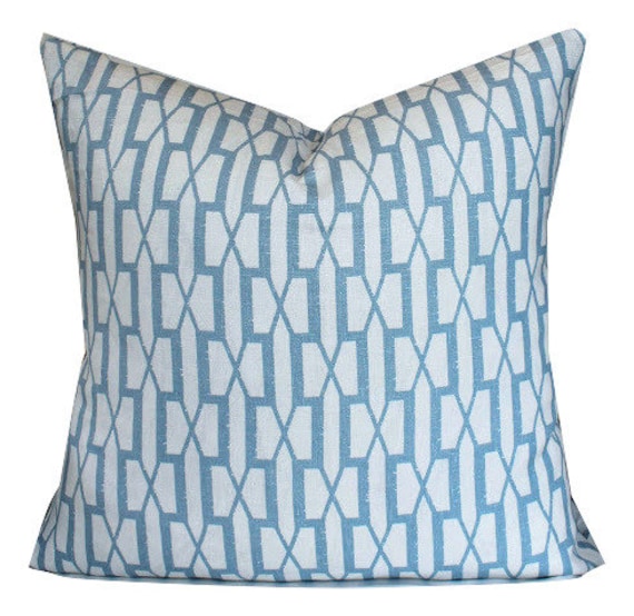 Blue Trellis Schumacher Pillow Cover Blue or Pink Schumacher Pillow Cover