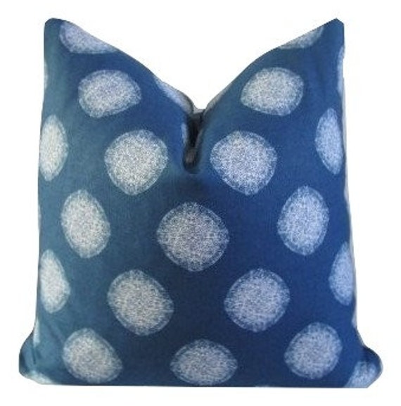 Indigo Medallion Pillow Cover 18x18, 20x20 Square Throw Pillow