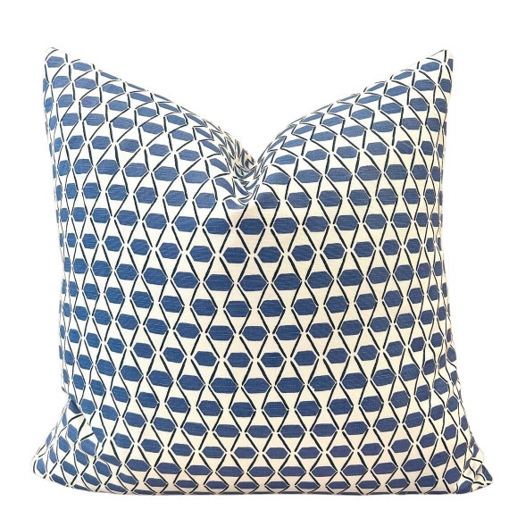 Thibaut Denver Pillow Cover// Thibaut Denver Blue White Pillow Cover 20x20 22x22 18 20 22 24 26 Euro