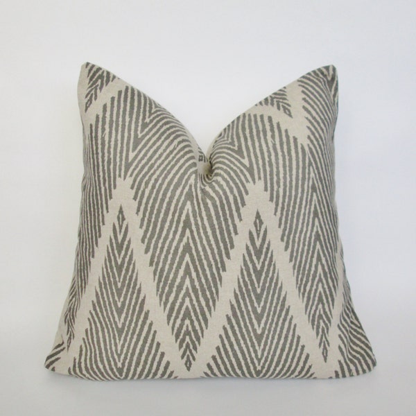Natural Ikat Chevron Decorative Pillow Cover 18x18, 20x20 Square Throw Pillow, Accent Pillow, Toss Pillow