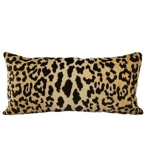 Velvet Leopard Pillow Cover // Bold Leopard Animal Print Designer Pillow Cover Lumbar Pillow 12x24 14x24 14x26