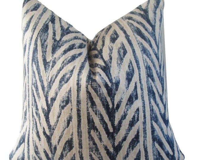 Ralph Lauren Pillow Cover // Custom Designer Navy Khaki 20x20 22x22 Square Throw Pillow, Accent