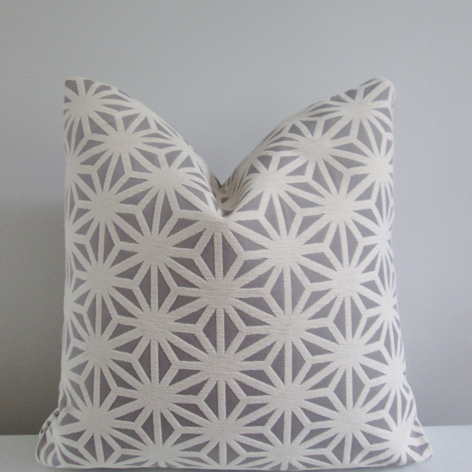 Grey Geometric Pillow Cover // Geometric Cut Velvet 18x18 Etsy