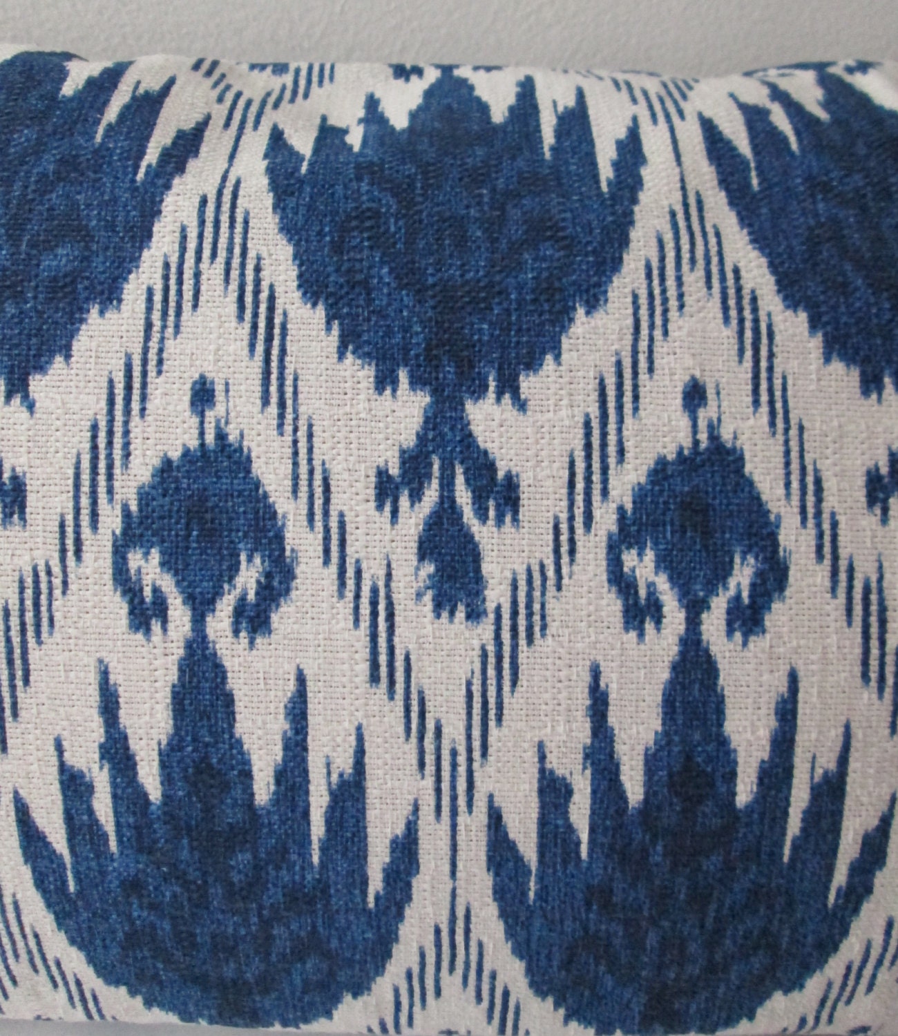 Indigo Ikat Pillow Cover 12 x 20 Lumbar Decorative Throw Etsy