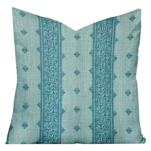 Peter Dunham Fez Pillow Cover // Peter Dunham Fez Blue Pillow Cover 20x20 22x22 18 20 22 24 26 Euro Sham Lumbar
