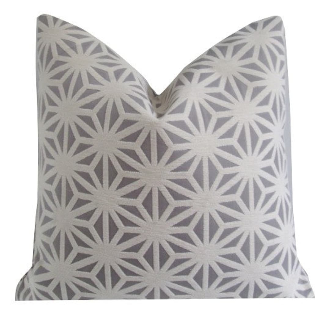 Grey Geometric Pillow Cover // Geometric Cut Velvet 18x18 Etsy
