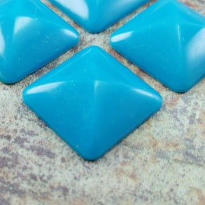 Cabochon quadrati vintage (6 pezzi), cabine Lucite da 28 mm, forniture di gioielli vintage - sq13