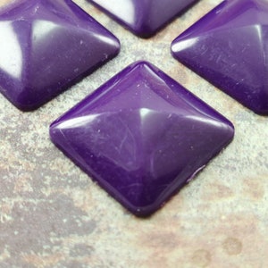 cabochons carrés vintage ( 6 pcs ) , cabines Lucite 28mm , fournitures de bijoux vintage - sq18