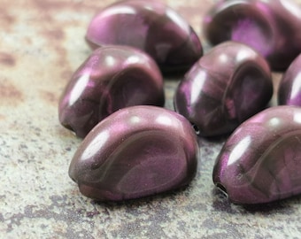 Purple Beads (10 pcs) , 20mm Acrylic Beads , Findings ,  Lucite Beads  - mny