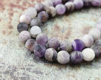 Mate round amethyst beads (8mm) , Naturel gemstones , Full strand amethyst