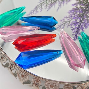 Clear Teardrop Beads  (50 pcs ) , High Quality Acrylic Beads , Beads for Jewelry , Clear Unusual Pendants dcb