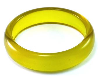 透明オレンジヴィンテージプラスチックバングル、82x16x08mm（内寸65mm