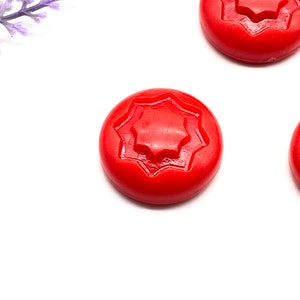 GROTE SALE 20 stuks rode cabochon, ster geborduurd, vintage Duitse cabochon, bevindingen, 20 x 7 mm - cb004