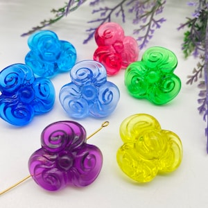 Vintage Flower Beads ( 10 pcs ) , button beads - 21mm Acrylic Flower Beads , Beads for Jewelry , High Quality German Beads