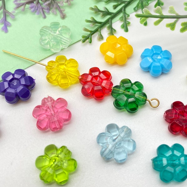 Hoge kwaliteit Flower Beads (25 stuks), 10mm Vintage Duitse kralen, Clear Spacer Beads, Lucite Daisy Beads