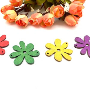 Flower Wooden Beads , 38mm Spacer Beads , Beads for Jewelry Making