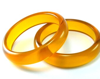 Transparent Orange Vintage Plastic Bangles , 82x16x08mm