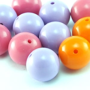 丸型不透明 13 mm バブルガムビーズ (20 個) 、アクリルガムボール、ファインディング、ジュエリー用品、ルーサイトビーズ